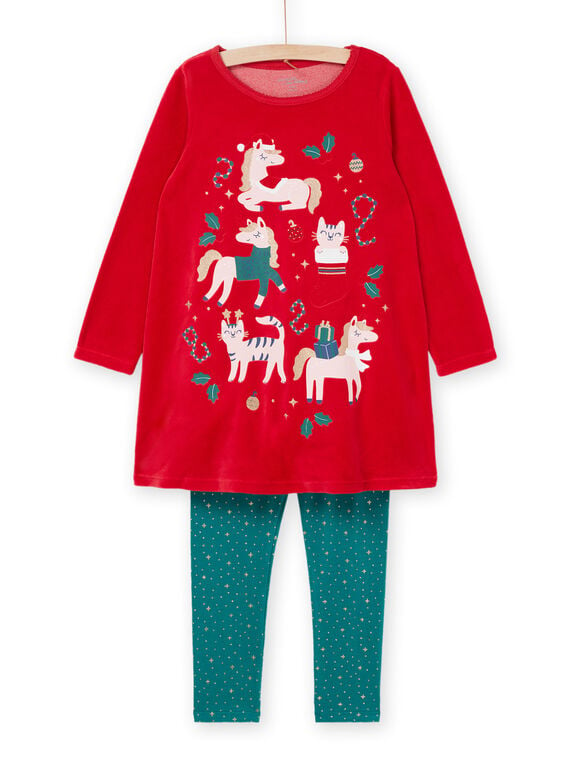 Pijama de Navidad rojo y verde PEFACHUNOE / 22WH1171CHN050