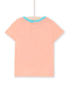 Camiseta de manga corta de color melocotón, para bebé niño LUBONTI3 / 21SG10W2TMCD311