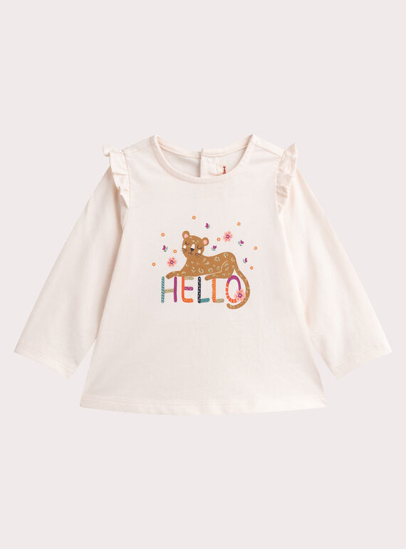 Camiseta con animación de leopardo para bebé niña VIKOTEE1 / 24WG0931TML002