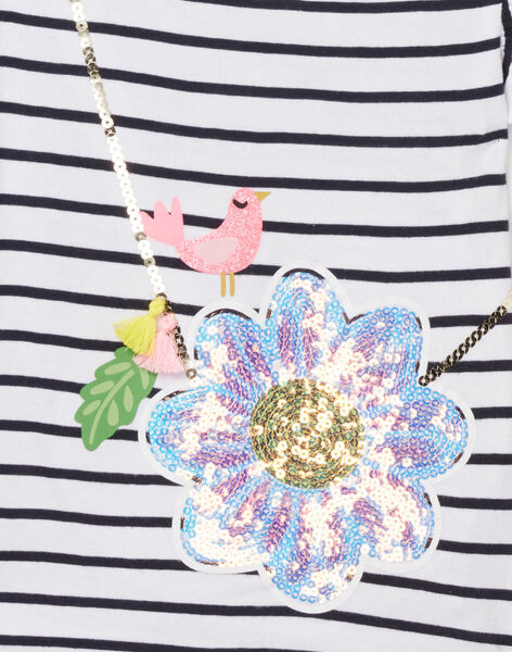 Camiseta de color crudo con dibujo de bolso de flor para niña NASOTI3 / 22S901Q3TMC001