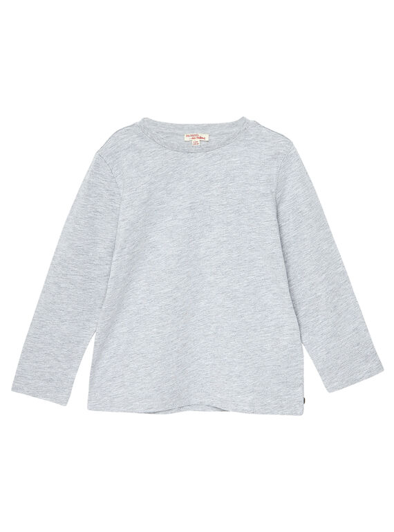 Camiseta de manga larga de color gris jaspeado para niño JOESTEE3 / 20S90261D32J922