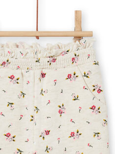 Pantalón de chándal beige con estampado floral para bebé niña MIKABAJOG / 21WG09I1JGBA011