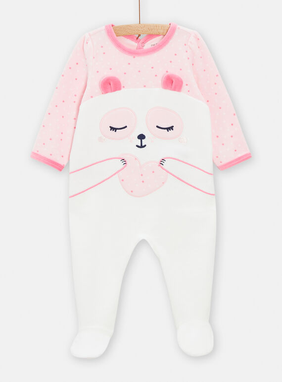 Pelele rosa con dibujo de orejas en 3D de panda para bebé niña TEFIGREPAN / 24SH1346GRE321