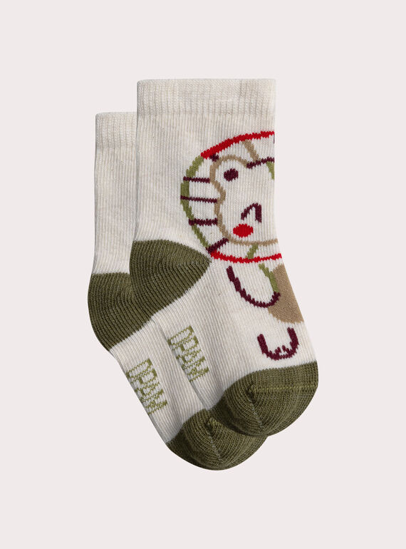 Calcetines beige con motivo de león para bebé niño XYUPOCHO / 25WI10E5SOQA002