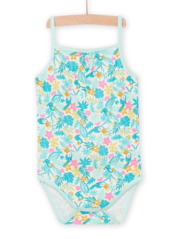 Body turquesa con estampado de selva para bebé niña NEFIBODTUR / 22SH13J2BDL001