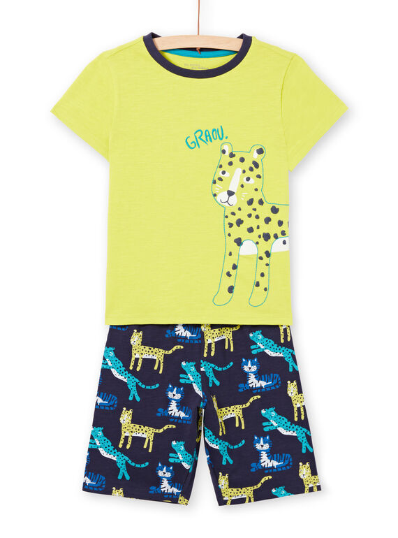 Pijama amarillo fosforescente con estampado de gatos para niño LEGOPYCLEO / 21SH12C5PYJ117