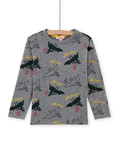 Camiseta de color gris jaspeado con estampado de dinosaurio para niño MOFUNTEE1 / 21W902M4TML943