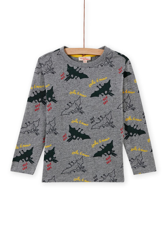 Camiseta de color gris jaspeado con estampado de dinosaurio para niño MOFUNTEE1 / 21W902M4TML943
