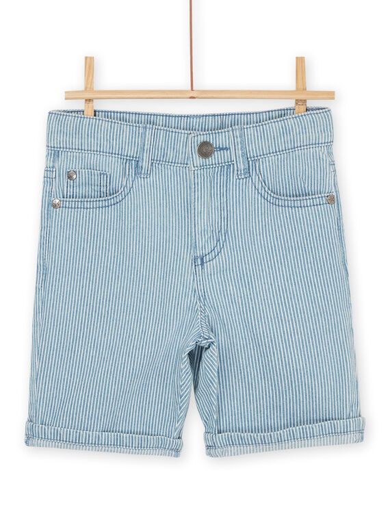 Bermudas vaqueras azul denim claro con estampado de rayas ROEXOBER1 / 23S902V3BERP272