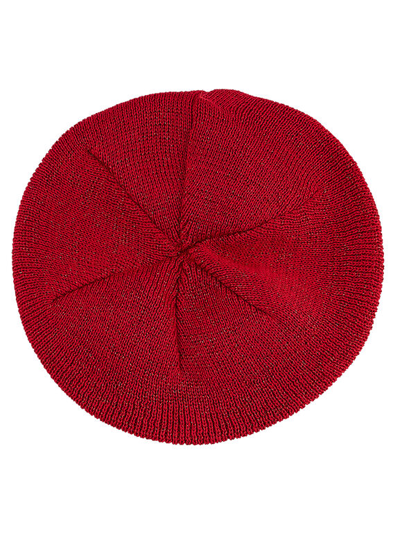 Boina de color rojo con lúrex para niña JYIVIBON / 20SI09D1BON330