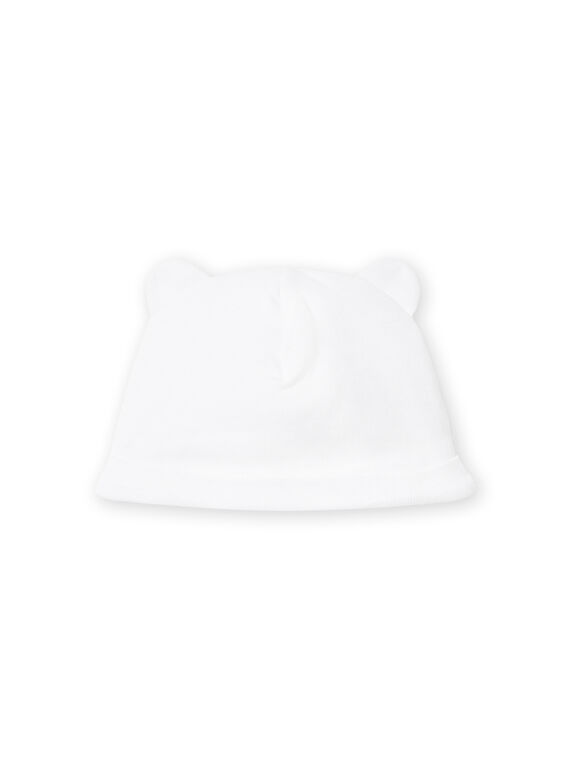 Gorro blanco con detalles de orejas para recién nacido unisex NOU1BON1 / 22SF4241BNA000