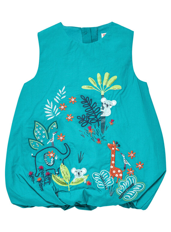 Vestido amplio de color turquesa para niña bebé JICLOROB2 / 20SG0911ROBC235