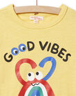 Camiseta de color vainilla con estampado de arcoíris fantasía para niño NOLUTI3 / 22S902P4TMC114