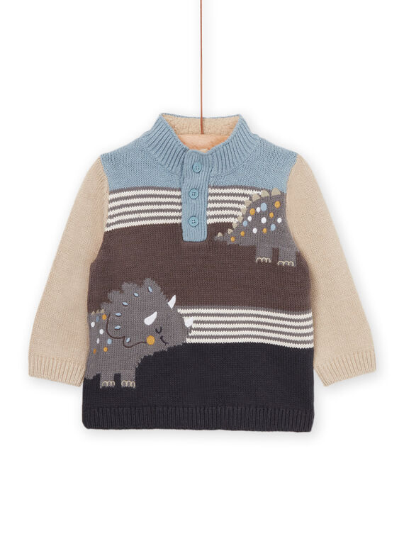 Jersey de punto con dibujo jacquard y dinosaurio PUREPUL / 22WG10T1PULJ923