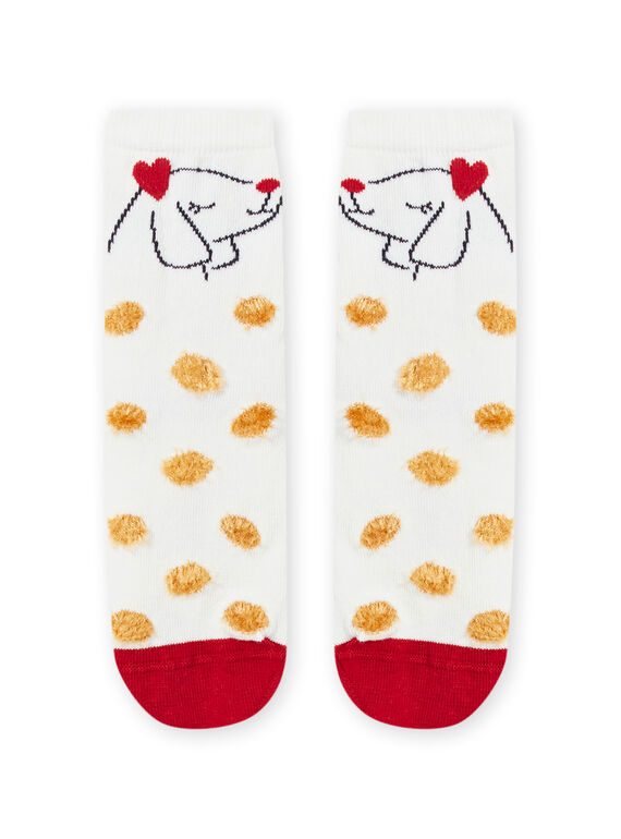 Calcetines de lunares con estampado de perro para niña MYAMIXCHOBO / 21WI01J2SOQ009