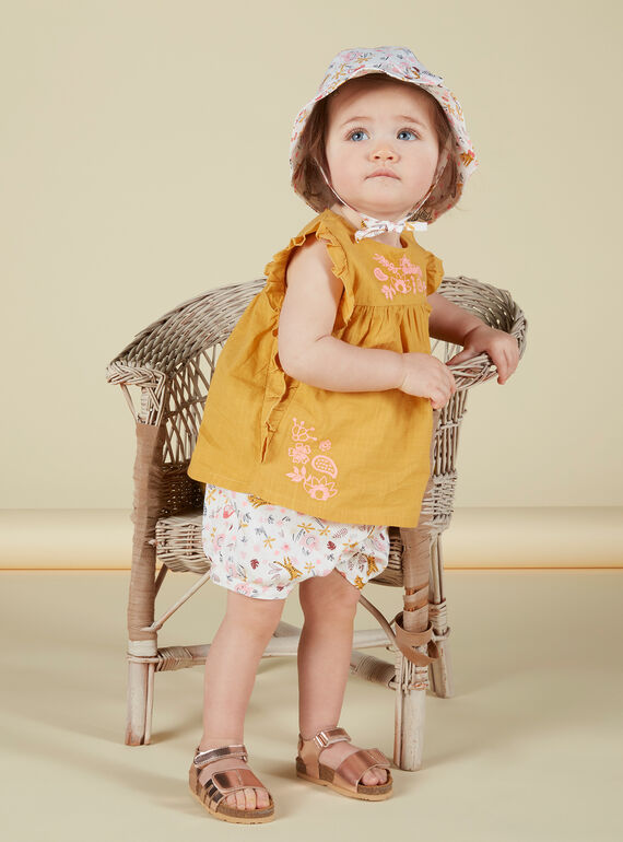 Blusa de color amarillo mostaza para bebé niña JIDUCHEM / 20SG09O1CHEB107