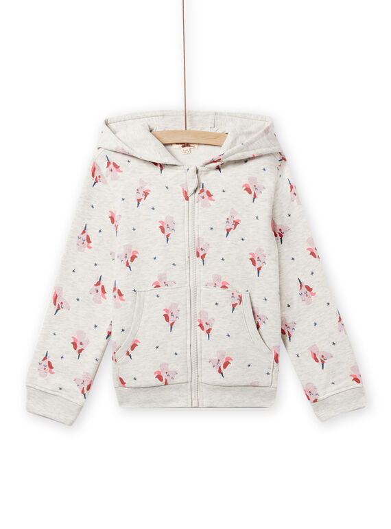 Parte de arriba de chándal color crudo con estampado de unicornio y estrella para niña NAJOHOJOG1 / 22S90163JGH006