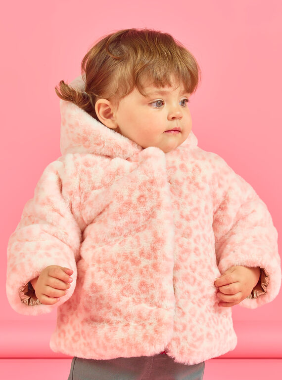 Anorak de color dorado y rosa reversible con capucha para bebé niña MIORDOUREV / 21WG0951D3EA006