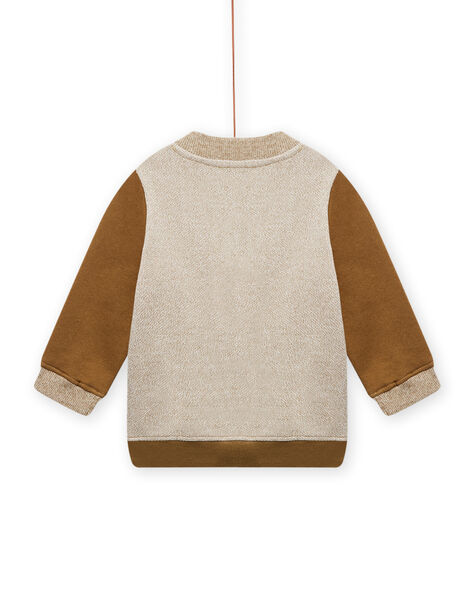Cárdigan beige jaspeado y marrón con estampado de tigre para bebé niño MUKAGIL / 21WG10I1GIL604