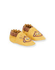 Patucos de piel de color amarillo con parche de mono RUCHOSMONK / 23KK3843D3S010