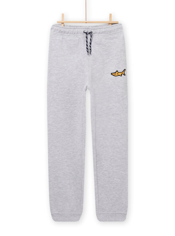 Pantalón de chándal de color gris jaspeado para niño NOJOJOB2 / 22S90262JGBJ922