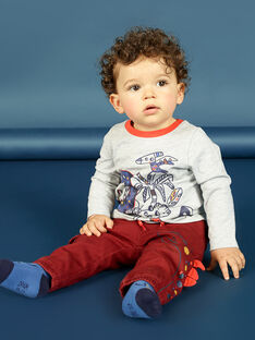 Pantalón de color borgoña con estampado de dinosaurio para bebé niño MUPAPAN2 / 21WG10H1PAN719