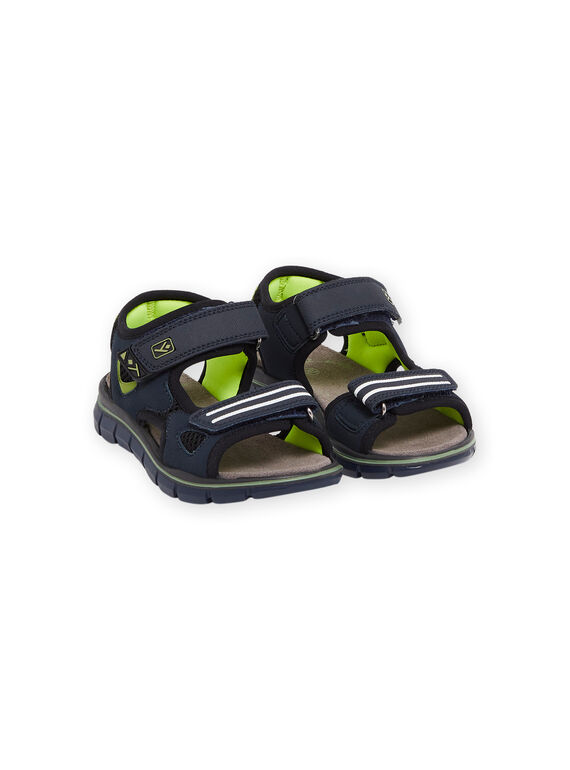 Sandalias de piel de color azul marino ROSANDNEON / 23KK3664D0E070