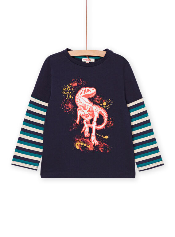 Camiseta de manga larga de rayas con estampado de dinosaurio POPRITEE4 / 22W902P1TML705