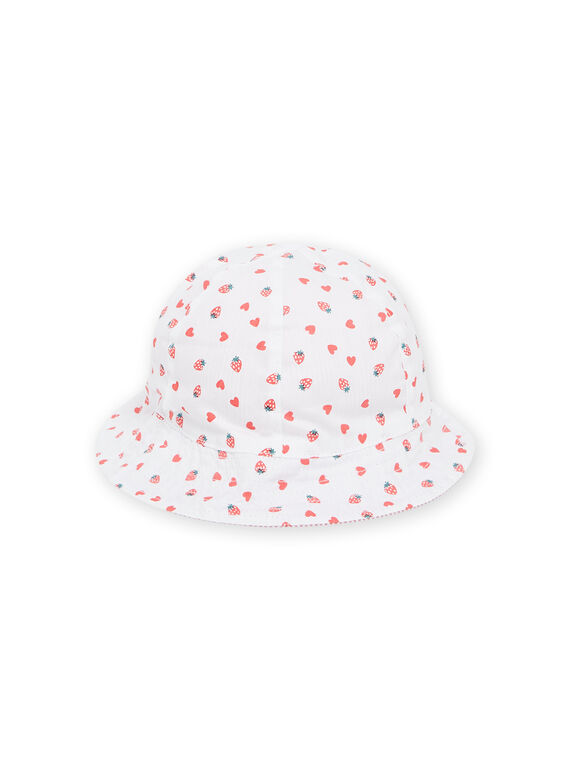 Sombrero blanco y rojo con estampado de fresas y corazones RYIJOCHA1 / 23SI09B2CHA001