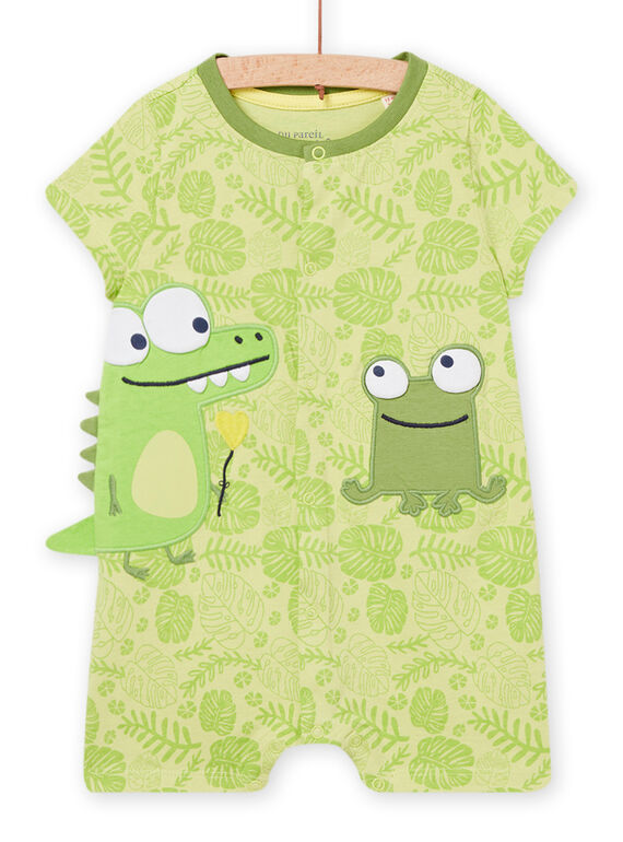 Pelele con estampado de hojas lima para bebé niño NEGAGREHOL / 22SH14H7GRE615
