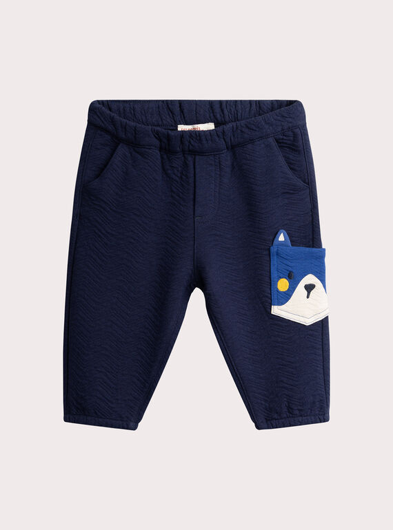 Pantalones de lana azul medianoche para bebé  VUROPAN2 / 24WG10P1PAN707