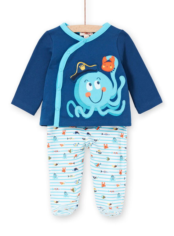 Pijama de muletón cepillado y pulpo para bebé niño LEGAPYJPIE / 21SH1451PYJC230
