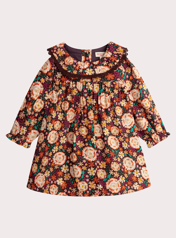 Vestido con motivo de flores para bebé niña VIKOROB1 / 24WG0932ROB718