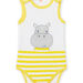 Body sin mangas de rayas amarillas con estampado de hipopótamo para bebé niño