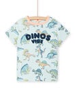 Camiseta de color verde pastel con estampado de dinosaurios para niño NOMOTI1 / 22S902N1TMCG632
