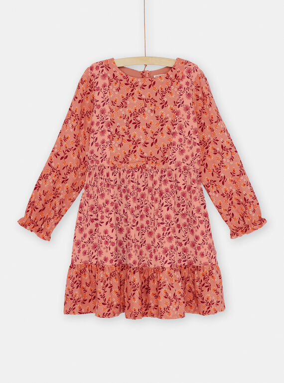 Vestido terracota con estampado de flores SACOUROB3 / 23W901L2ROBE415
