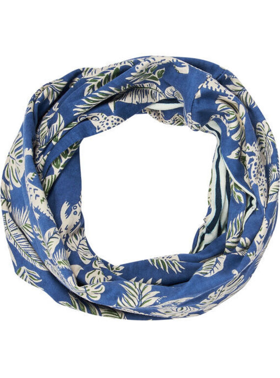 Snood de doble vuelta de color azul con estampado de selva para niño JYOCLOSNO / 20SI0211SNO715