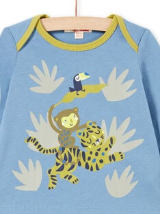 Conjunto de camiseta y pantalón con estampado de animales de la selva para bebé MUKAENS / 21WG10I1ENS020