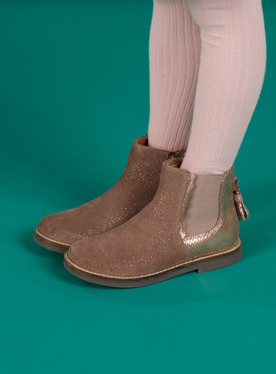 Chelsea boots de piel con brillo. PABOOTROSE / 22XK3572D0D030