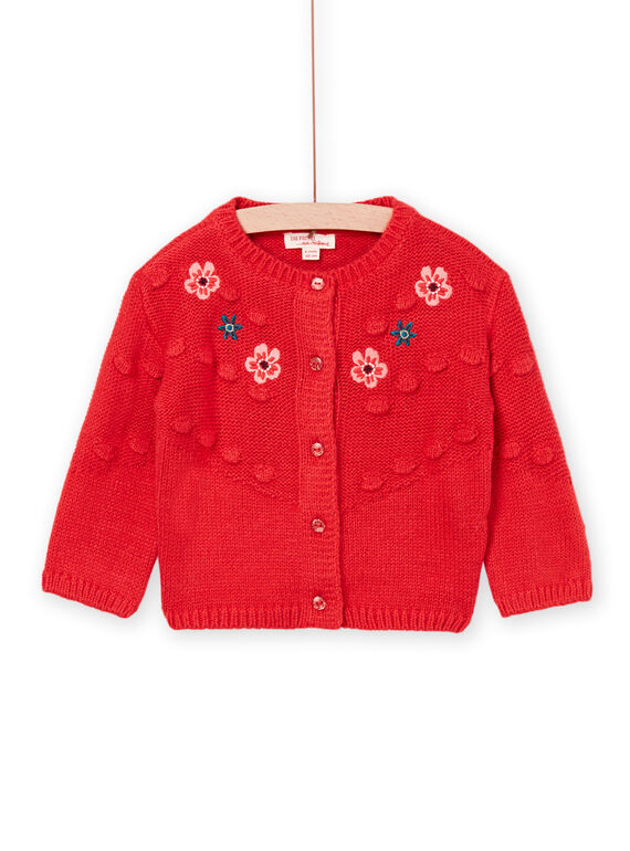 Cárdigan rojo con dibujo de jacquard PIPRICAR / 22WG09P1CAR502