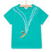 Camiseta de manga corta azul claro con estampado de surfista para niño