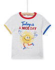 Camiseta de color gris jaspeado con estampado de sol para niño NOLUTI1 / 22S902P2TMCJ920