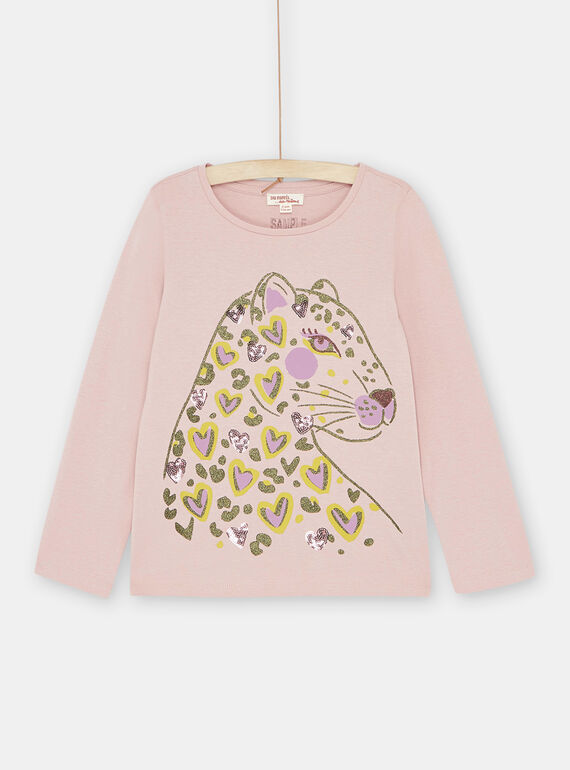Camiseta de color parma con estampado de pantera para niña SAKYOTEE3 / 23W901I3TML303