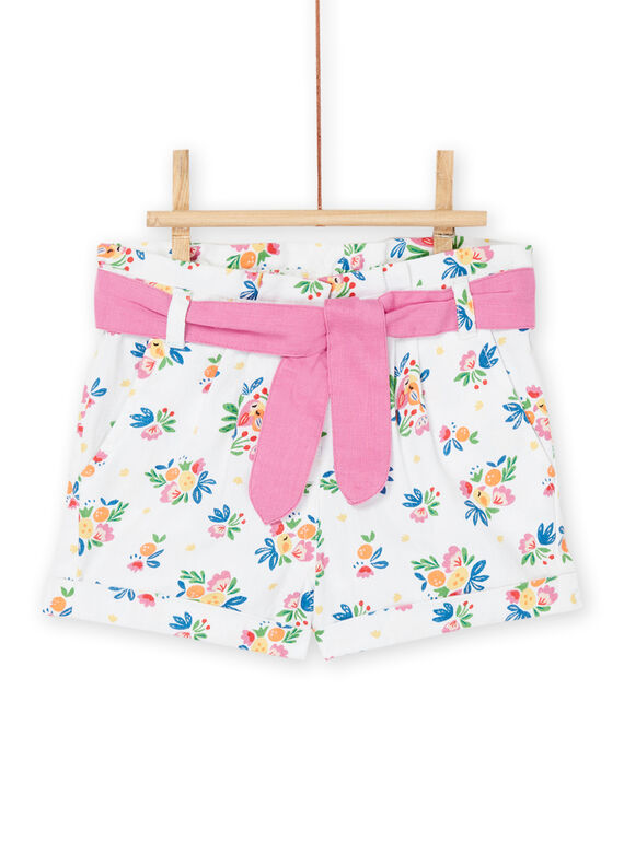 Short blanco con estampado floral RIPOPSHO2 / 23SG09X2SHO000