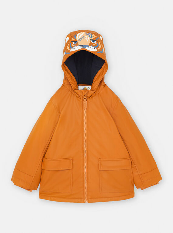 Impermeable con capucha de color camel SOGROIMP1 / 23W902C1D59809