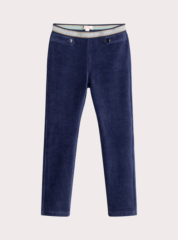 Legging azul marino efecto pana para niña  VAJOMIL3 / 24W901H3PAN070