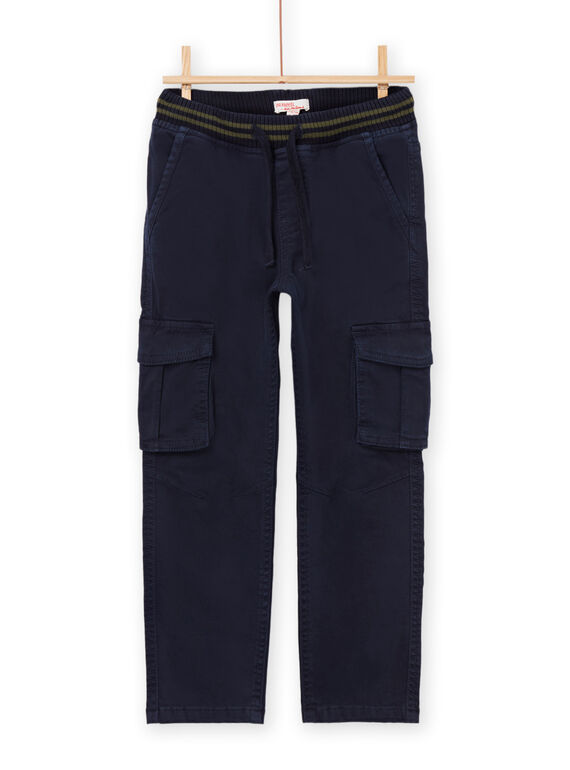 Pantalón liso de tela azul marino POJOPAMAT1 / 22W902B6PAN705