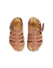 Sandalias de piel de color marrón RUNUBROWN / 23KK3862SLB802