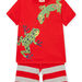Pijama de camiseta y short rojo anaranjado para niño