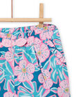 Short azul petróleo con estampado floral para bebé niña NIFICSHO1 / 22SG09U2SHO215